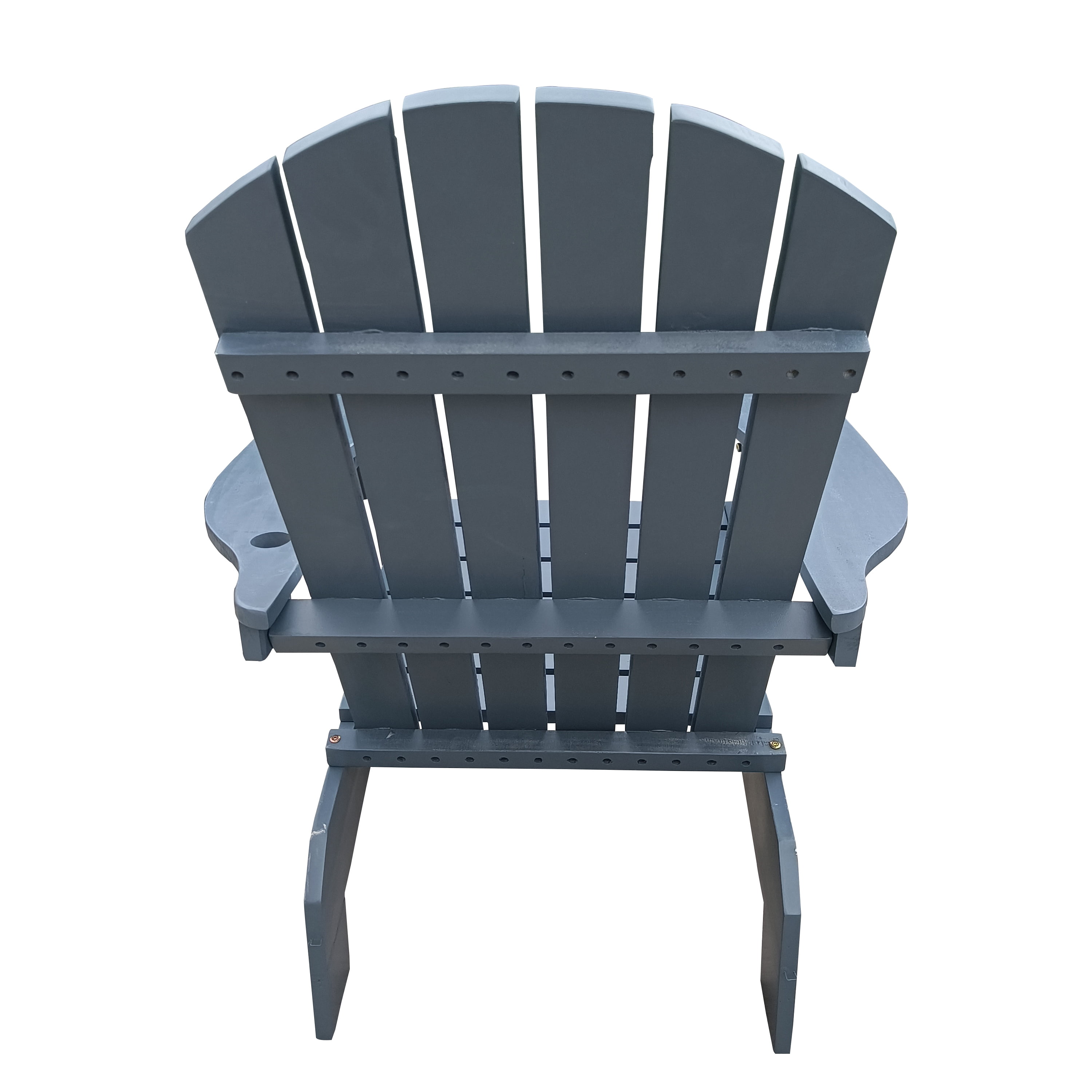 Aimee Lii Indoor Outdoor Wood Chair, Outdoor Beach Patio Pool Deck Furniture with An Umbrella Hole, Gray