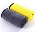 thumbnail image 2 of Ultrasoft, Large, Thick and Quick Drying Car Microfiber Cleaning Towel 800GSM Polishing Waxing Auto Detailing Towel Cloth (6pack,16 x 16inches) (Grey-Yellow), 2 of 7