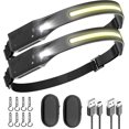 thumbnail image 1 of COB Rechargeable Headlamp, Lightweight Waterproof LED Headlamp, 2 pcs Super Bright Motion Sensor, 230 Lighting, 4 Modes 350 Lumen, for Kids Adults Cam, 1 of 5