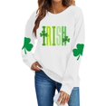 thumbnail image 3 of Tauxra Chandails à Enfiler de la Saint-Patrick pour Femmes, Manches Longues, Col Rond, Coupe Ample, Blouse Tunique Décontractée pour Femmes, 3 of 7