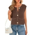 thumbnail image 2 of Shine Up Vest for Women Button Down Cardigan Sweater Sleeveless Crochet Knit Tops with Pockets, 2 of 8