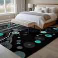 thumbnail image 5 of Abstract Art Large Area Rugs 6x9 ft Black Teal Dot Modern Space Art Washable Rug Non Slip Indoor Carpet Absorbent Floor Mat for Living Room Bedroom Dining Room, 5 of 9