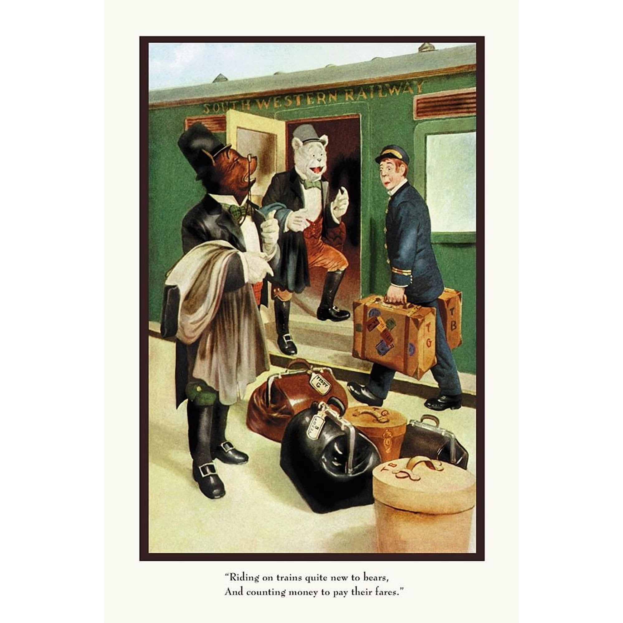 Teddy Roosevelts Bears: Teddy B and Teddy G Riding Trains Poster Print by R.K. Culver (15 x 24)