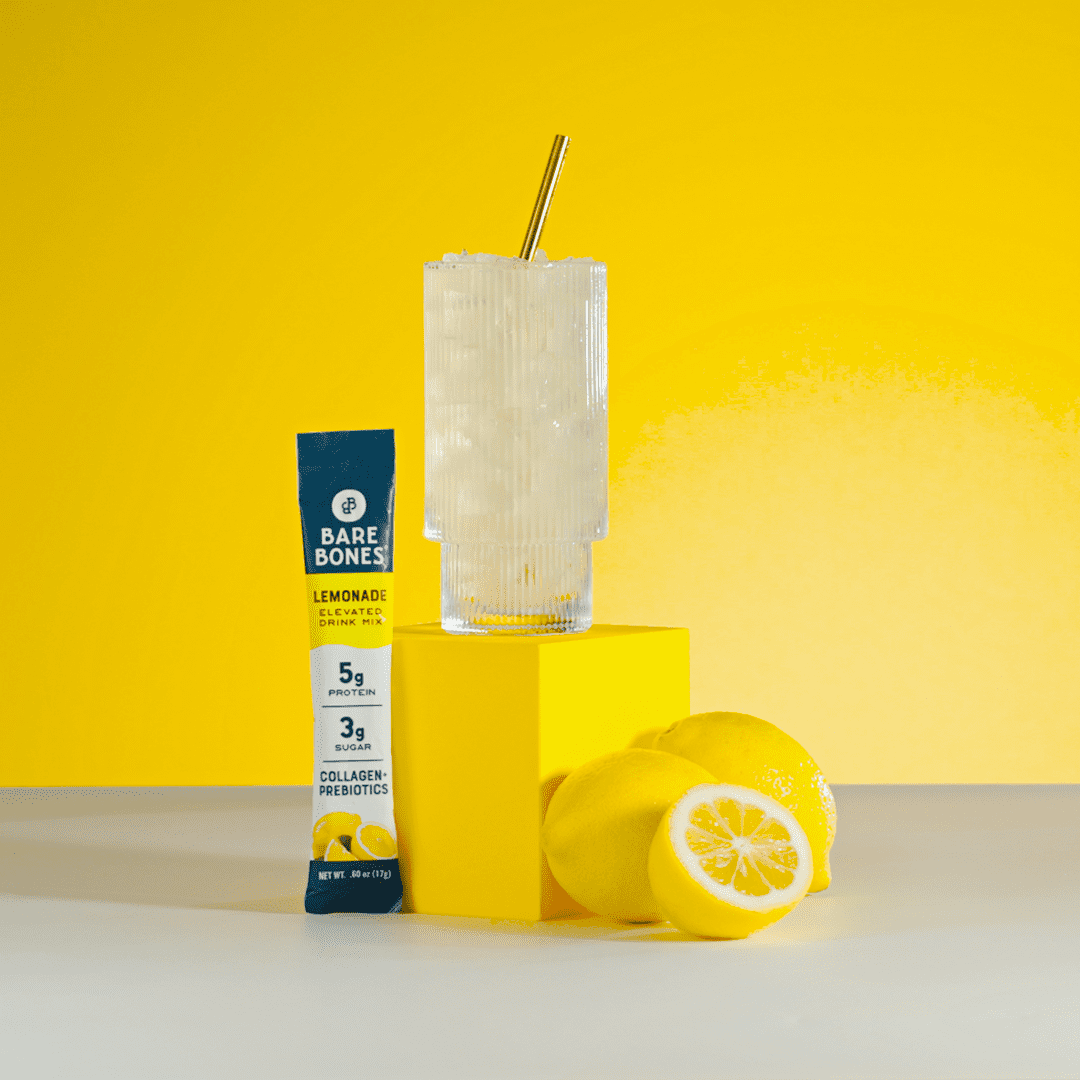 Bare Bones Elevated Drink Mix Lemonade  - 5g Collagen/Protein - 2 packs of 6