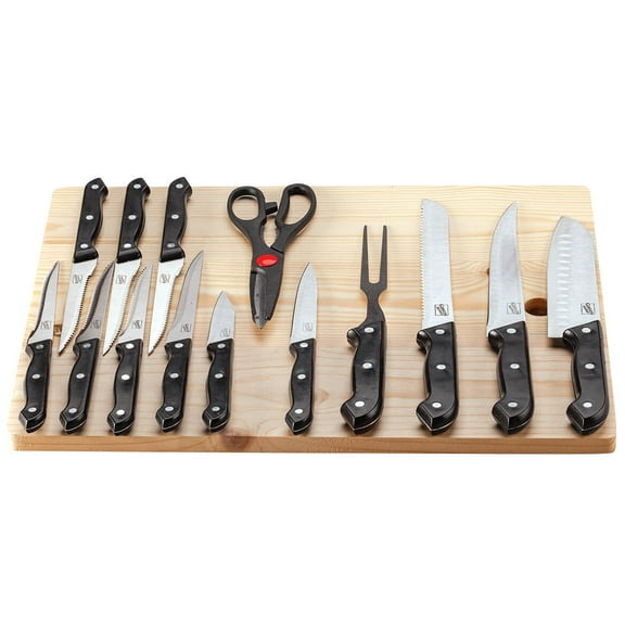 Wildcraft 15pc. Cutlery w/Wood Cutting Board Set