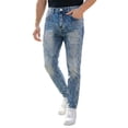 thumbnail image 4 of QQZ Slim Straight Jeans Men, Acid Wash Faded Denim Pants for Street Walk, Daily Shopping and Casual Outdoor Activities, 4 of 8
