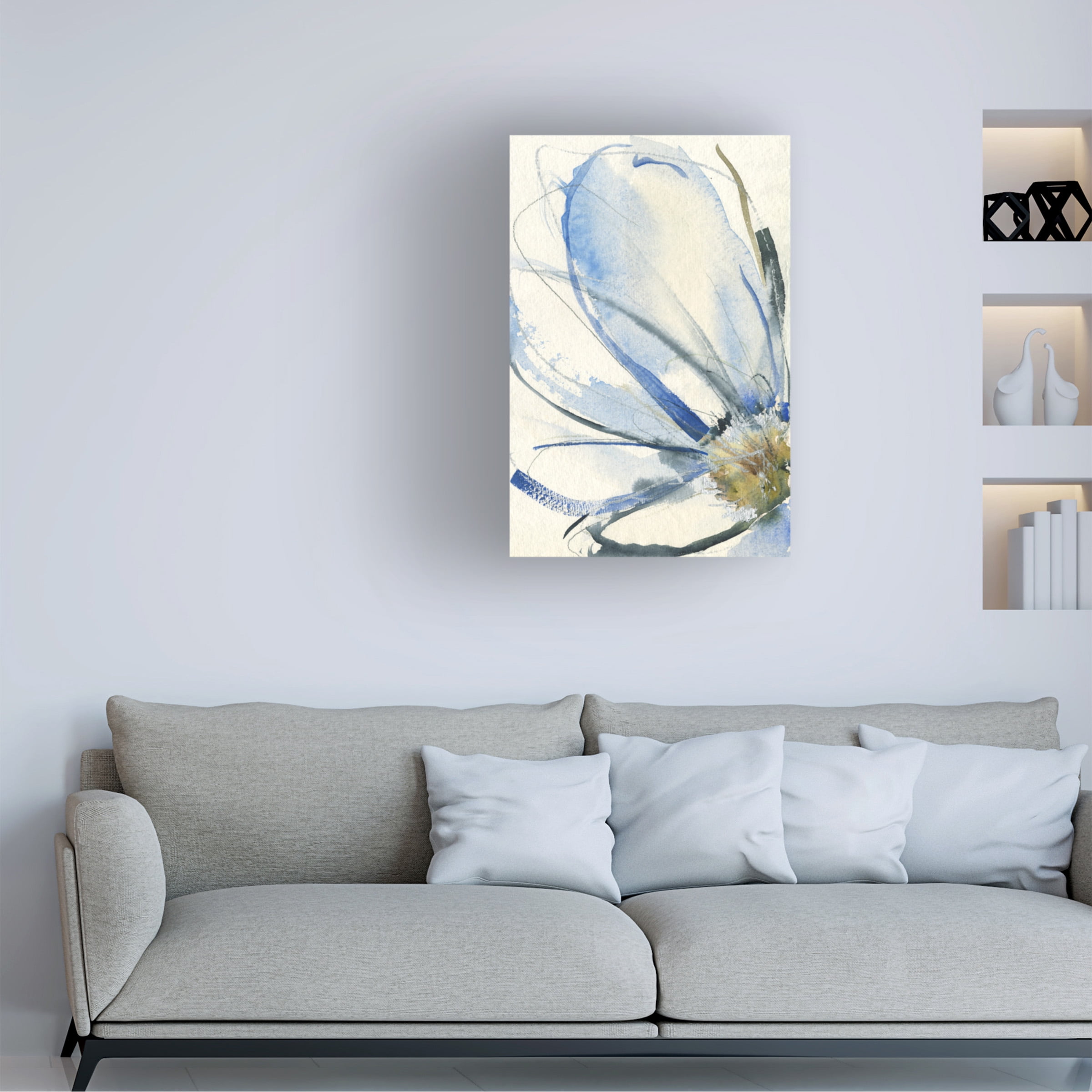 Jennifer Goldberger 'Cobalt & Paynes Petals I' Canvas Art