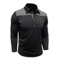 thumbnail image 5 of BRGZLK Men's Fall Golf Shirts 2026 Color Block Regular Fit Long Sleeve Button Up Casual T-Shirts Soft Comfy Stretchy Business Athletic Tee Tops Black XXL, 5 of 7