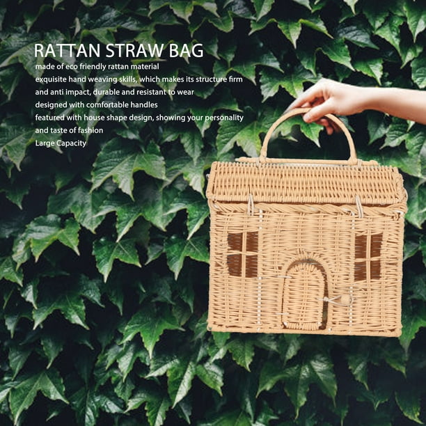 Handwoven rattan bag deals