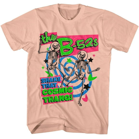 B52s Shake that Cosmic Thang Peachy Men's T Shirt (Peach, AdultS)