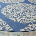 thumbnail image 3 of Safavieh Courtyard Lyall Geometric Indoor/Outdoor Area Rug, Blue/Ivory, 6'7" x 6'7" Round, 3 of 8
