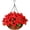 Rose Red, variant on Artificial Hanging Plants Flowers Basket,Faux Silk Morning Glory Arrangement in 12 inch Planter Flowerpot,Fake Hanging Flowers for Patio Garden Porch Deck Outdoor Spring Decor(Rose red)