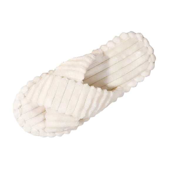 DeHolifer Women's Memory Foam Slippers, Open Toe Cross Band Non-Slip Indoor Outdoor House Slippers