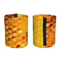 thumbnail image 2 of Wukai Bees on Hive Honeycomb Print Car Trash Can - Easy to Clean Hanging Garbage Bin - Removable Liner - Leak-Car Garbage Can - Waterproof Trash Can for Car and SUV, 2 of 7