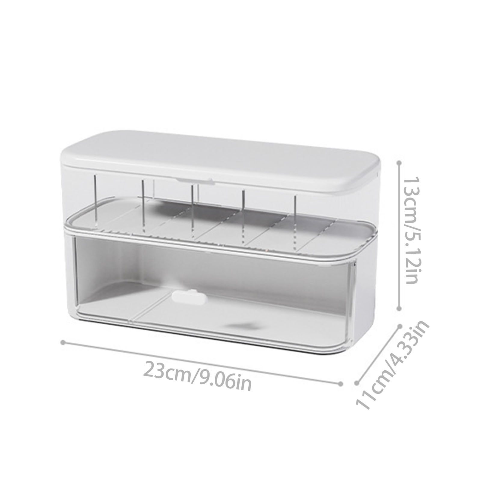 Double Layer Cable Management Box Cord and Chargers Storage Solution Office Desk Organiser with Multiple Section
