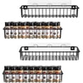 thumbnail image 1 of 4-Pack Spice Rack Organizer, Non-Drilling, Easy to Install Spice Jar Shelf Storage Holder, Wall Mounted Kitchen Organizer for Pantry, Cupboard, Countertop, 2 Large & 2 Small, Black, 1 of 7
