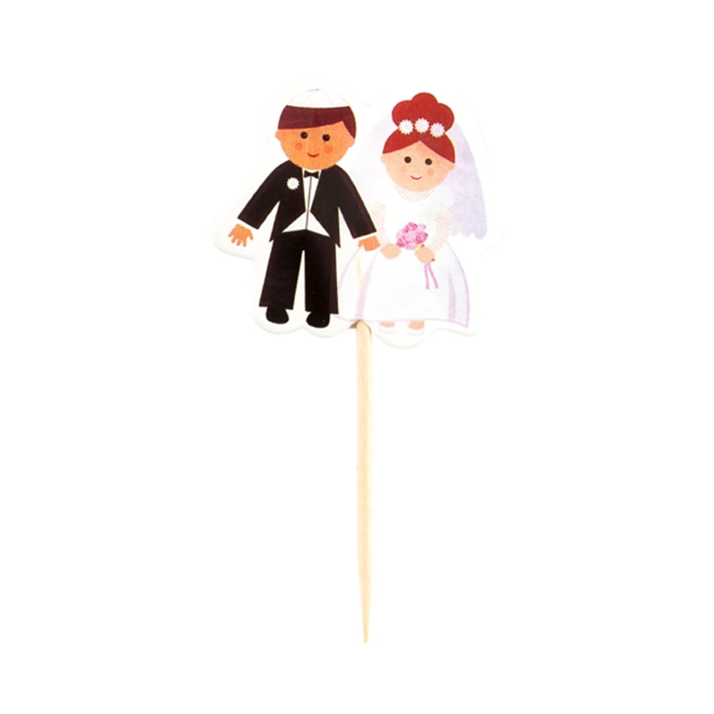 Top Cake Assorted Paper Wedding Cake Topper - Jewish Bride and Groom - 3  1/4