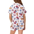 thumbnail image 4 of Gbsyewxs Girls Outfit Set Lapel Short Sleeve Independence Day Print Tops And Shorts Set 2 Piece Sleepwear Summer Girls Clothes White Size 10-11 Years, 4 of 4