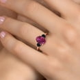 thumbnail image 4 of Gem Stone King 3.44 Ct Oval Red Created Ruby Black Onyx 18K Rose Gold Plated Silver Ring, 4 of 6