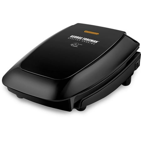 George Foreman 4-Serving Fixed Plate Grill, Black