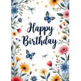 thumbnail image 3 of Floral Design Birthday Banner Butterfly Nature Theme for Celebration Party Indoor Outdoor, 3 of 7