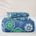 thumbnail image 5 of jejeloiu Ancient Floral Twin Quilt Set For Men Women,Nature Print Twin Coverlet Set,Blue Green,2-Piece, 5 of 7