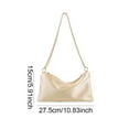 thumbnail image 2 of Yucurem Women Satin Evening Bag W/ Chain Clutch Purse Zipper Handbag For Prom(champagne) Evening bag (A), 2 of 10