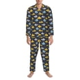 thumbnail image 3 of Susaid Watercolor Bathyscaphe Print Men's Long Sleeve Pajama Set, Two-Piece Button-Down Loungewear PJs Set, Comfortable Sleepwear for Relaxation-Small, 3 of 7