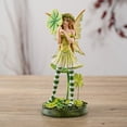 thumbnail image 6 of Pacific Giftware Lucky Clover Fairy Figurine Lucky Green Shamrock Fairy with Striped Stockings and Emerald Wings Perfect for Garden Home Decor for Spring and Nature Accent, 6 of 8