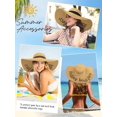 thumbnail image 5 of Floppy Beach Hats for Women Straw Sun Hat Foldable Wide Brim Embroidered Roll up for Summer Honeymoon Vacation Travel UPF 50+, 5 of 5