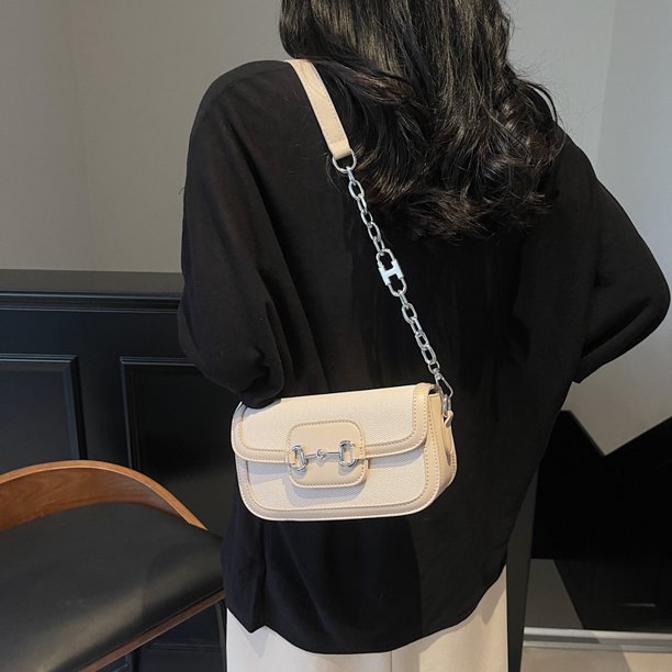 Mujeres PU Bolsa cruzada elegante Gran capacidad Gran capacidad Correa de cadena de bolsas de viaje simple Mini bolso de bolso de mano casual Bolsa de viaje al aire libre