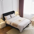 thumbnail image 5 of Ktaxon Full Platform Bed Frame with USB Charging, Upholstered Bed, Wingback Headboard/No Box Spring Required/Wood Slat Support/Easy Assembly/Black, 5 of 11