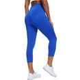 thumbnail image 3 of NELEUS Womens High Waist Capri Yoga Leggings Cropped Pant for Workout with Two Pockets,Blue,US Size L, 3 of 9