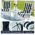 thumbnail image 4 of High Back Patio Chair Cushions Set of 2, Waterproof Fade Resistant Rocking Chair Cushion for Outdoor Patio, Lawn Chair Cushions（Navy White）, 4 of 6