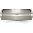 thumbnail image 4 of Chisel Titanium Brushed and Polished 8.2mm Grooved Band - Ring Size 13.5-4.6gm, 4 of 8