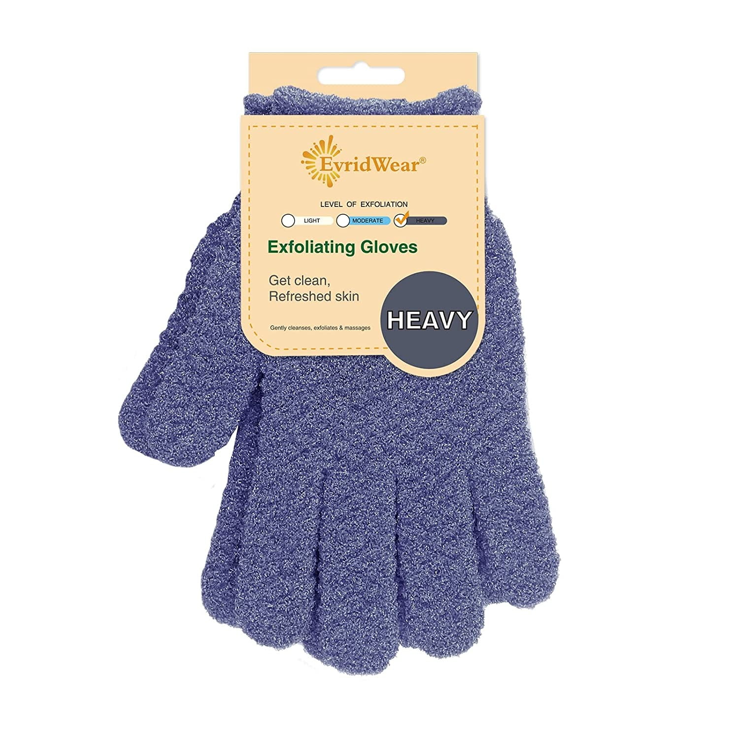 EvridWear Exfoliating Dual Texture Bath Gloves for Shower, Spa, Massage