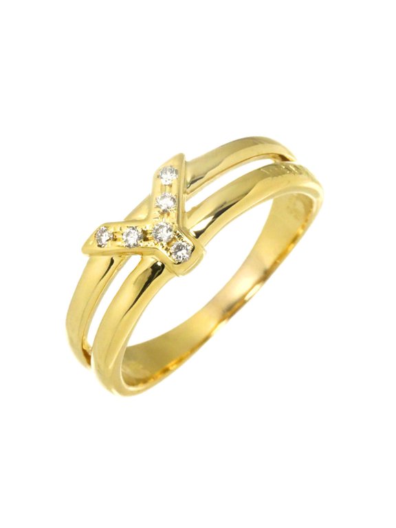 Pre-Owned Christian Dior 1 Ring, 0.03ct Diamond, 18K YG Yellow Gold 750, Initial Y, Diamond Ring
