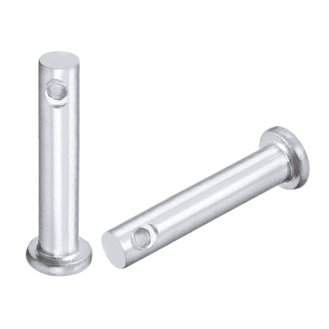 Single Hole Clevis Pins 6mm x 30mm Flat Head Zinc-Plating Solid Steel Pin 30Pcs 