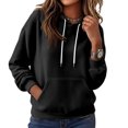 thumbnail image 5 of Women's Pullover Hoodie Cozy Streetwear Sweatshirt with Drawstring Hood Kangaroo Pocket Relaxed Fit Hoodies, XL, 5 of 5
