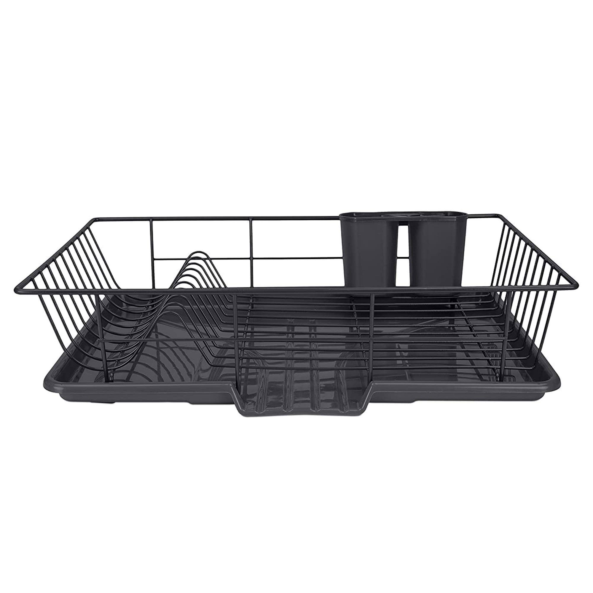 Virgorack 3 Tier Large Wall Mounted Dish Drainer, Stainless Steel Dish  Rack, Dish Drying Rack for Kitchen with Utensil Organizer (Black)
