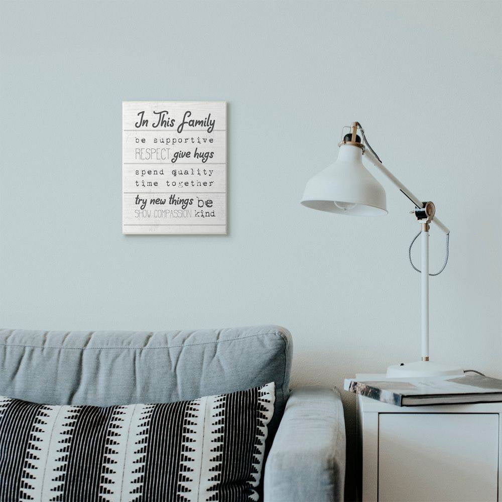 Stupell Industries Compassion Inspirational Word Family Textured Wood Design Wall Plaque Art by Daphne Polselli
