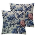 thumbnail image 2 of Nawypu  Blue and White Porcelain Pillow Covers Floral Chinoiserie Rabbit Pattern Farmhouse Decorative French Country Style Cushion Pillowcases for Bedroom Living Room Sofa 2pcs, 2 of 6