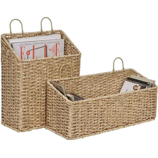 IGUOHAO HandWoven Imitation Wicker Hanging Baskets, Storage Baskets