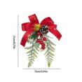 thumbnail image 3 of CuiLiyq Christmas Velvet Bow with Pine Cones Pine Needles, Xmas Ribbon Bow Christmas Tree Decoration Bows, for Christmas Parties Indoor Outdoor Crafts DIY Decor, 3 of 6