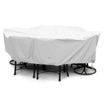 KoverRoos 19484 Weathermax X-Large High Back Dining Set Cover, White - 121 L x 86 W x 34 H in.