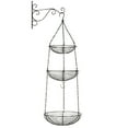 thumbnail image 1 of Hanging Fruit Basket 3-tier with Banana Hook Hanging Design Large Capacity Basket Kitchen Snacks Vegetable Storage Shelf Black One Size, 1 of 13