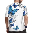 thumbnail image 2 of Wukai Blue Flying Butterflies Print Men's Short-Sleeved Mesh T-Shirt,Quick-Dry Short Sleeve Workout T-Shirt-XX-Large, 2 of 8