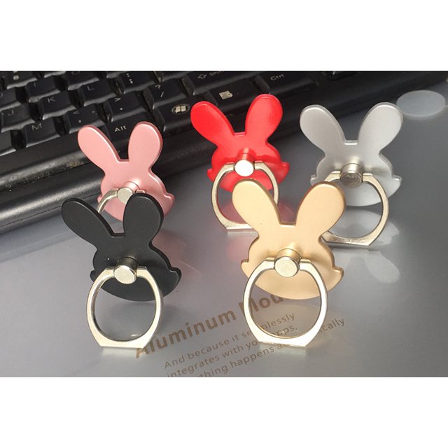 Rabbit Bunny Phone Stand Tablets Hand Grip Kickstand ring stand Aluminum Alloy 360 Rotation Phone Ring Holder