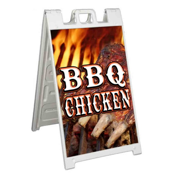 BBQ Chicken (24" X 36") Standard A-Frame Signicade, Includes Decal Applied To Stand