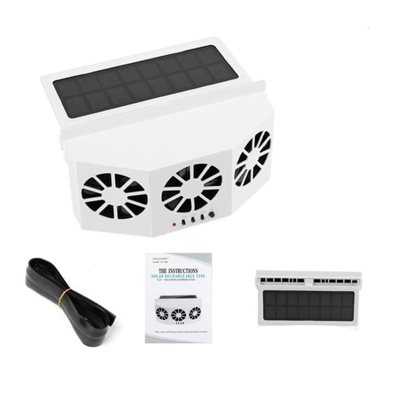 Yammee Car Window Exhaust Fan Air Circulation Coolers Car Inside Cooling Fan Radiator USB/Solar Power Car Fan Energy Saving